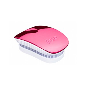 Ikoo Pocket Brush Pink Metallic Edition White Body Компактная расческа Цвет: Розовый с белым