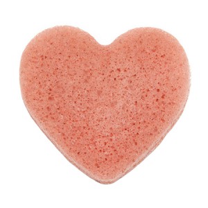The Konjac Sponge Co Heart Puff Face Sponge With Rich Pink Clay Спонж конняку для лица в форме сердечка с розовой глиной