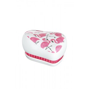 Tangle Teezer COMPACT SkinnyDip Компактная расческа Цвет: Фламинго, бело-розовый