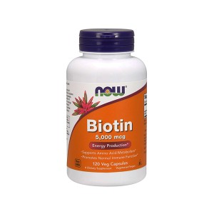 NOW Foods Biotin 5000 mcg Energy Production Биотин 5 мг