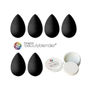 BeautyBlender Pro + Blendercleanser Solid Набор 6 спонжей и мыло для очищения спонжа Цвет: Черный